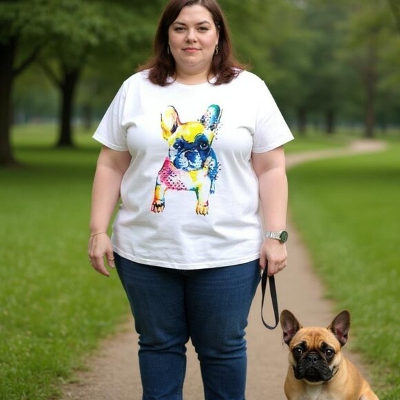 For The Republic Frenchie French Bulldog Graphic Tee NWT - Picture 1 of 6